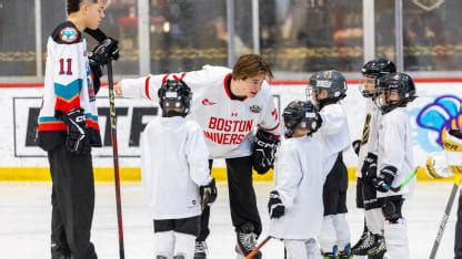 Celebrini, top 2024 NHL Draft prospects take part in youth clinic.